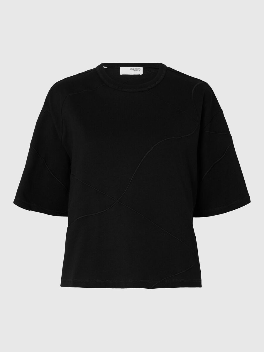 Selected BRODYRPRYDD CROPPAD T-SHIRT, Black, highres - 16097078_Black_1167268_001.jpg