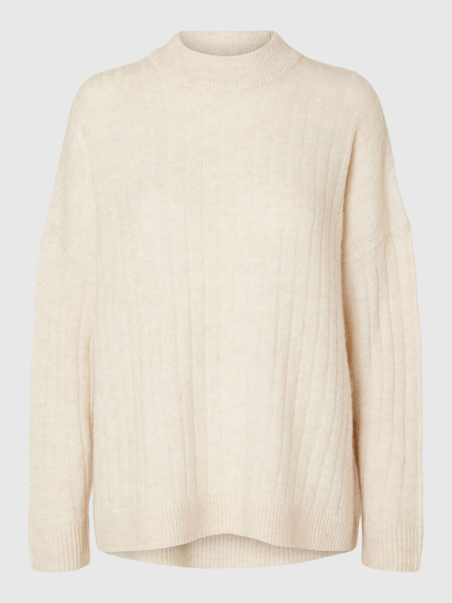 Selected LOOSE FIT WOLLGEMISCH PULLOVER, Birch, highres - 16094162_Birch_1113654_001.jpg