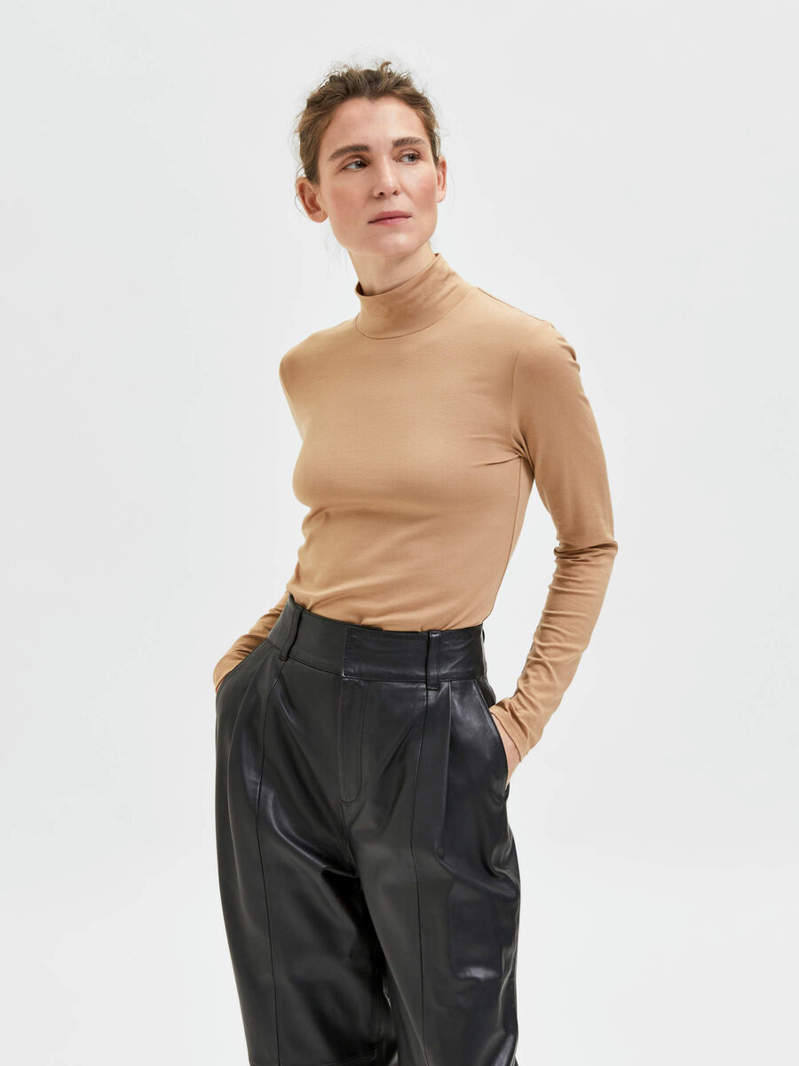 Selected HOGE KRAAG SHIRT MET LANGE MOUWEN, Tannin, highres - 16079879_Tannin_003.jpg