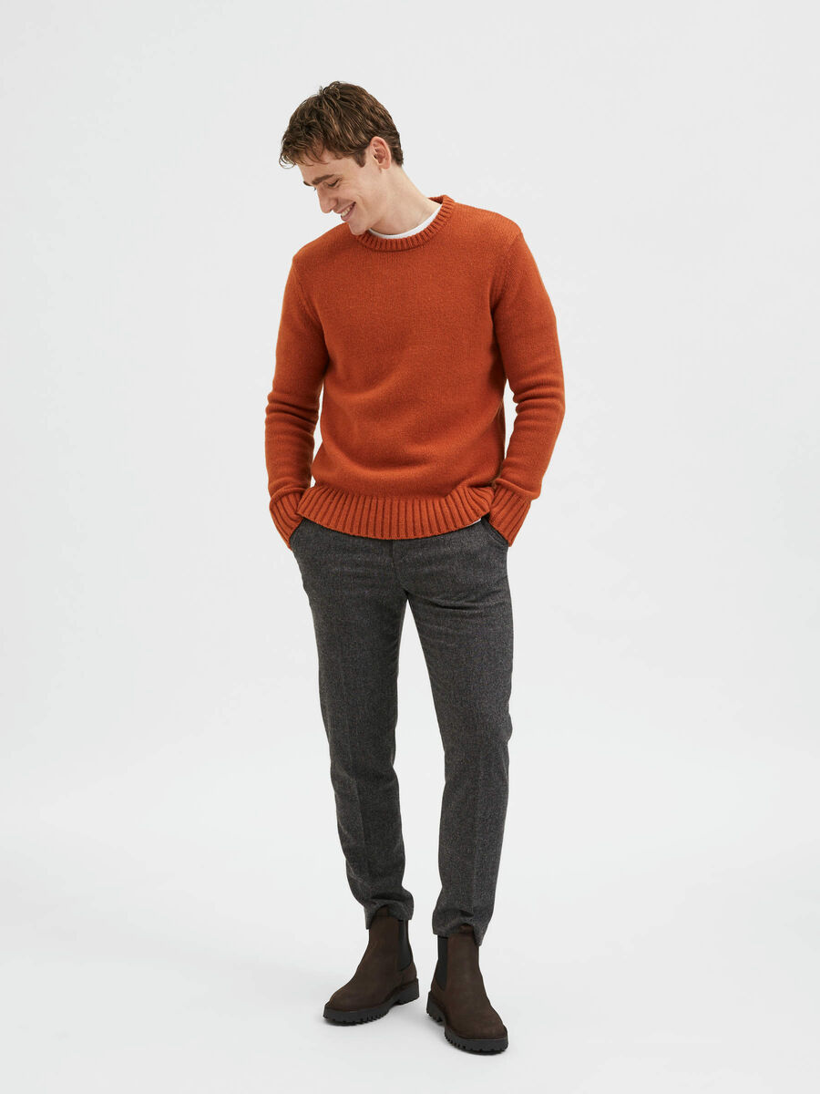 Selected CREW NECK PULLOVER, Bombay Brown, highres - 16086702_BombayBrown_005.jpg
