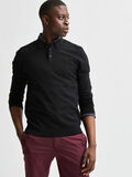 Selected KNITTED POLO SHIRT, Black, highres - 16081320_Black_008.jpg