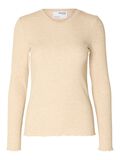 Selected RIBBED LONG SLEEVED TOP, Oatmeal, highres - 16077380_Oatmeal_001.jpg