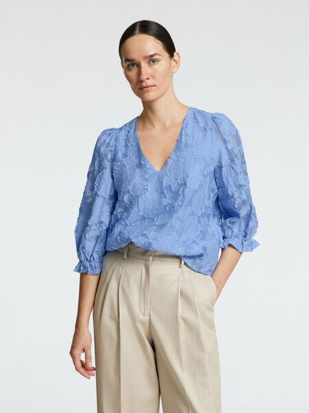 Selected GEBLÜMTE BLUSE, Vista Blue, highres - 16094190_VistaBlue_003.jpg