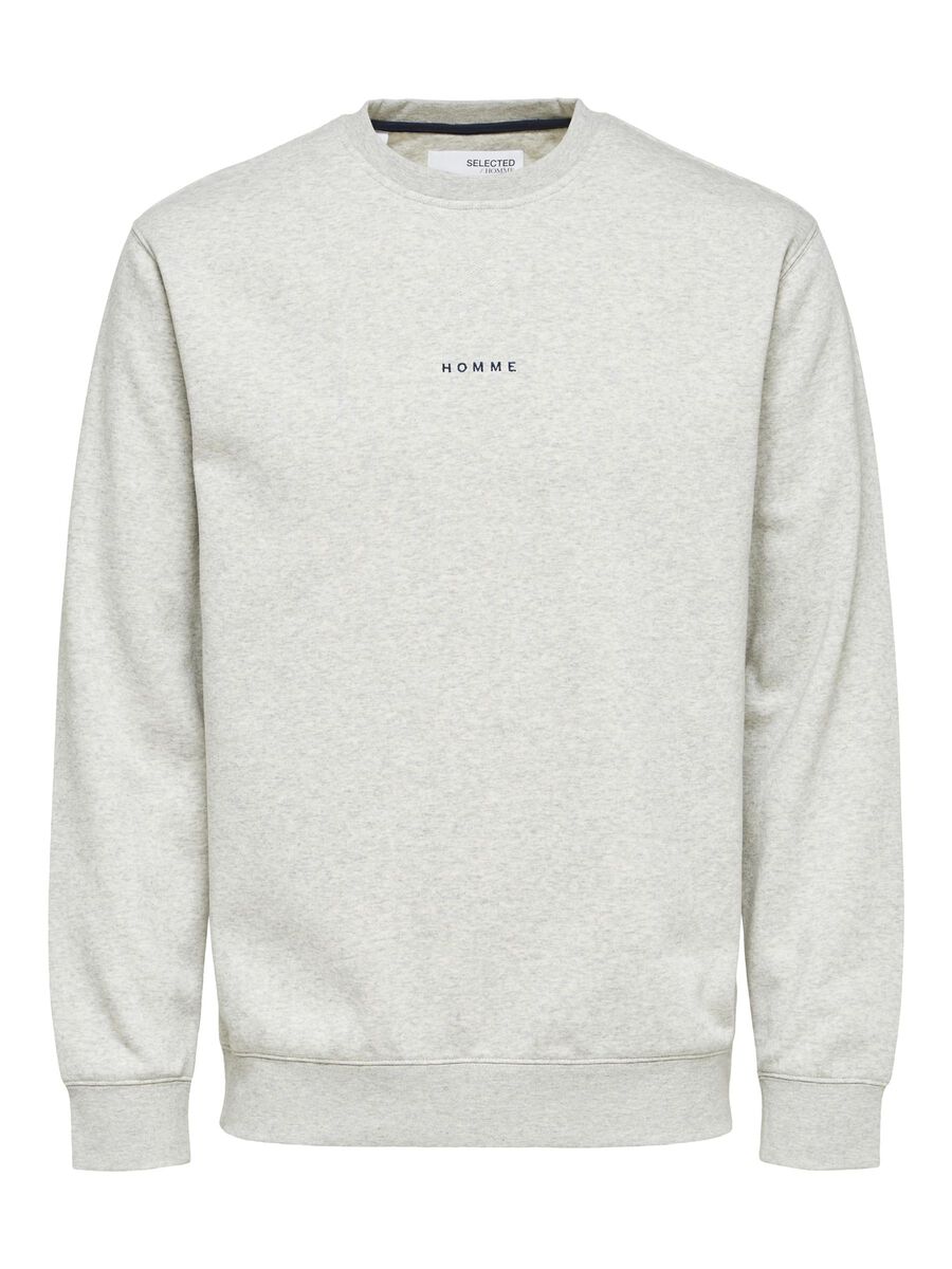Selected BLØD REGULAR FIT SWEATSHIRT, Light Grey Melange, highres - 16080318_LightGreyMelange_001.jpg
