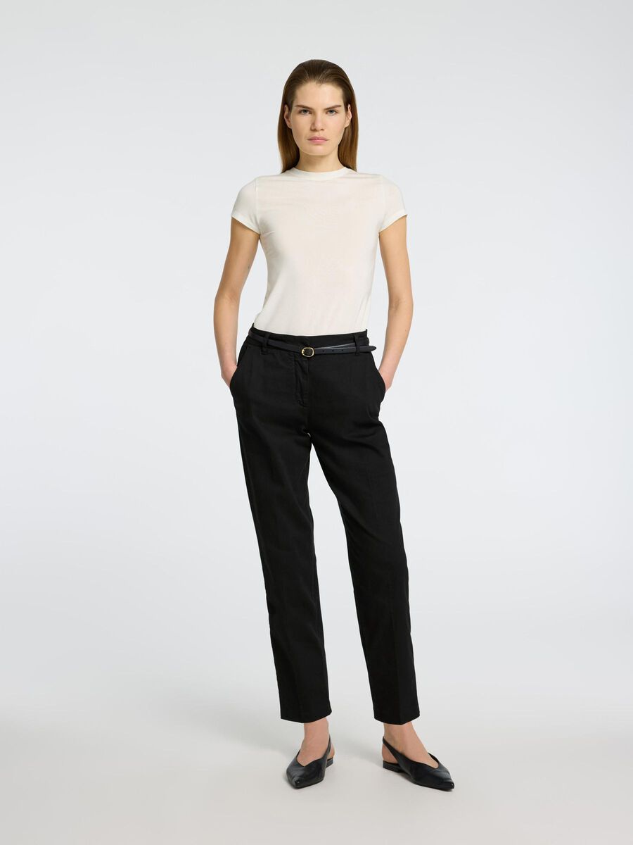 Selected CROPPED SMALE BUKSER, Black, highres - 16096366_Black_005.jpg