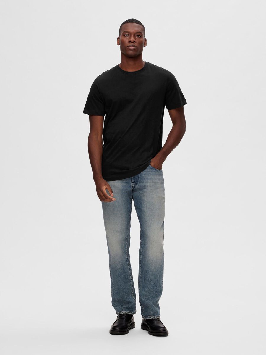 Selected 3-PACK COTTON T-SHIRT, Black, highres - 16094134_Black_005.jpg
