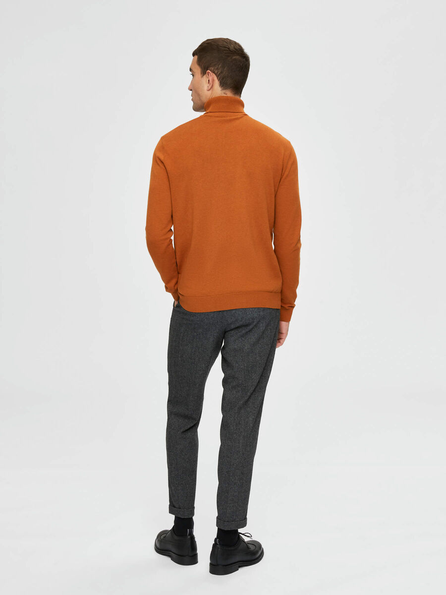 Selected PIMA COTTON TURTLENECK, Pumpkin Spice, highres - 16076642_PumpkinSpice_809835_004.jpg