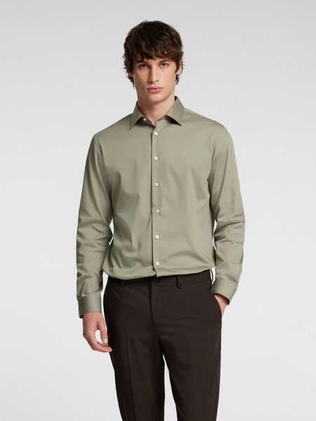 Selected SLIM FIT STRETCH SHIRT, Vetiver, highres - 16092939_Vetiver_003.jpg
