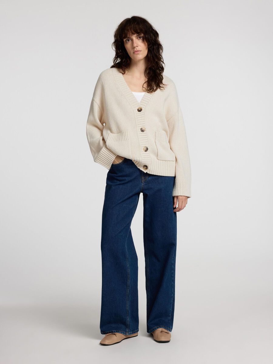 Selected OVERSIZED KNITTED CARDIGAN, Birch, highres - 16095382_Birch_005.jpg