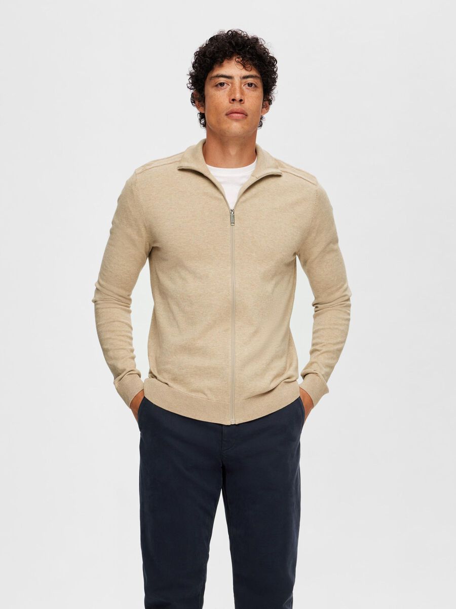 Selected ZIP-UP CARDIGAN, Kelp, highres - 16074688_Kelp_779264_003.jpg