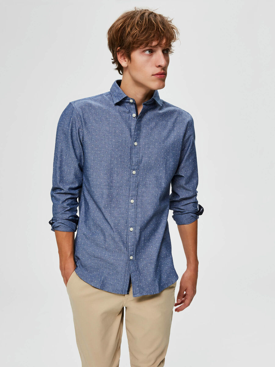 Selected DE CORTE SLIM - CAMISA, Dark Blue, highres - 16068527_DarkBlue_693365_003.jpg