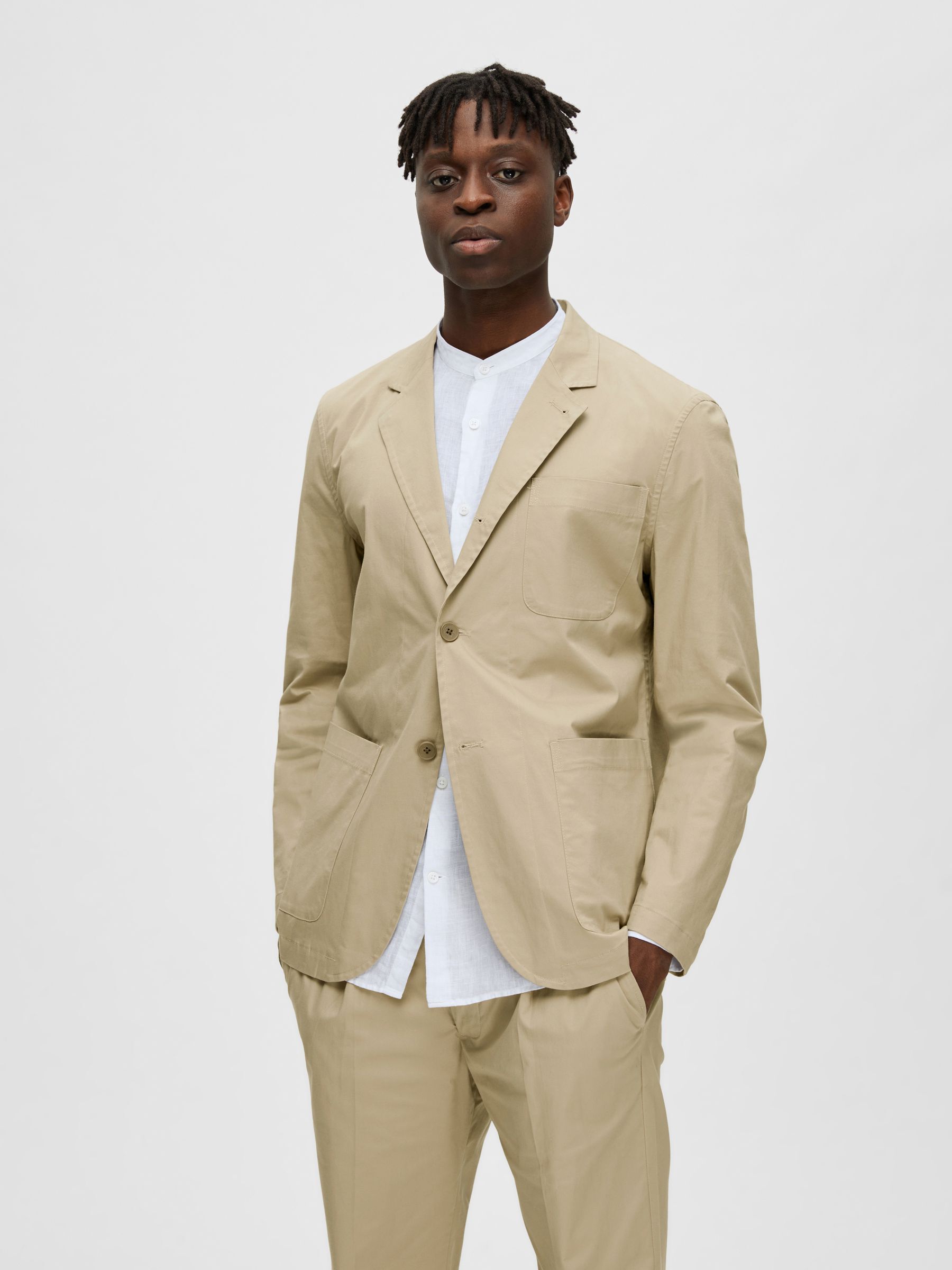 Beige cotton deals blazer