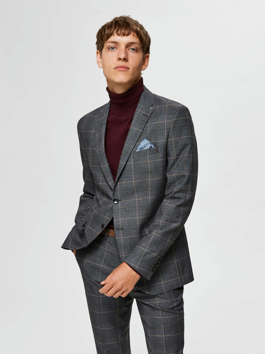 Selected DE CUADROS DE CORTE SLIM - BLAZER, Grey, highres - 16075083_Grey_786553_003.jpg