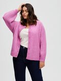 Selected RIBBED CURVE KNITTED CARDIGAN, Phlox Pink, highres - 16087439_PhloxPink_981510_008.jpg