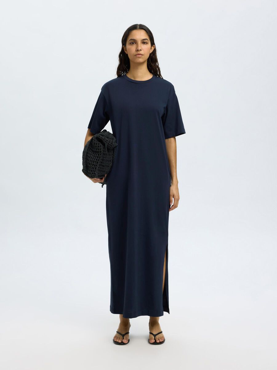 Selected MAXI KLEID MIT KURZEN ÄRMELN, Dark Sapphire, highres - 16096501_DarkSapphire_003.jpg
