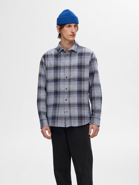Selected 100% COTTON FLANNEL SHIRT, Sky Captain, highres - 16094899_SkyCaptain_1126863_003.jpg