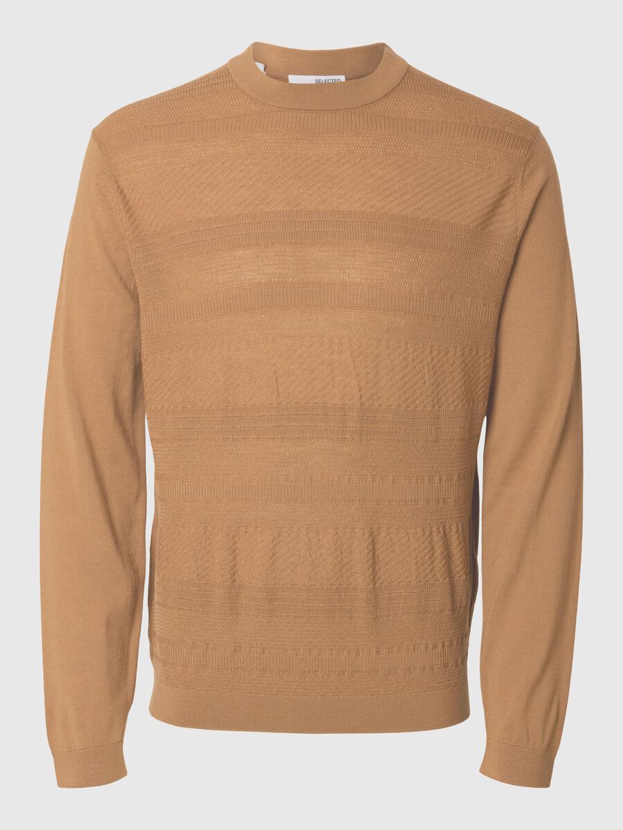 Selected 100% MERINO WOOL CREWNECK JUMPER, Chipmunk, highres - 16097826_Chipmunk_001.jpg