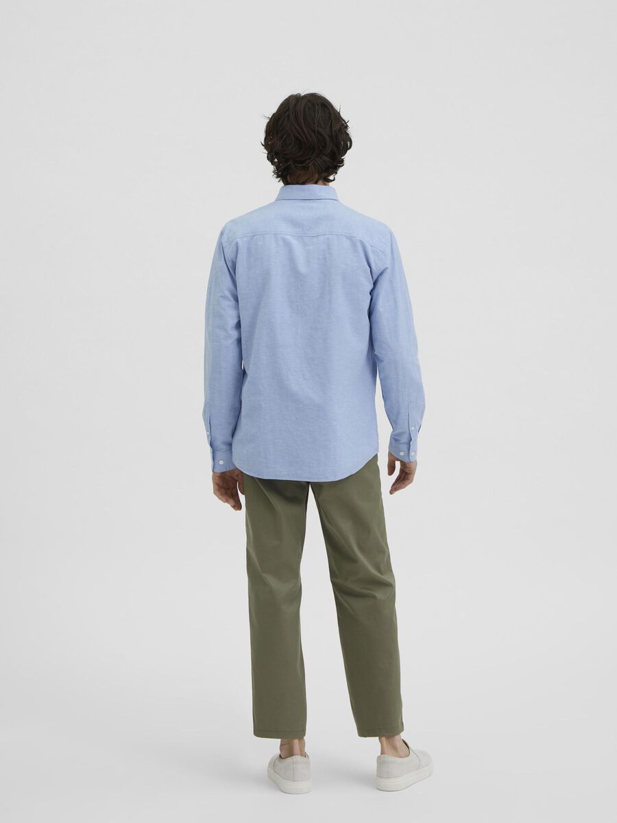 Selected LINEN ORGANIC COTTON BLEND SHIRT, Allure, highres - 16079052_Allure_004.jpg