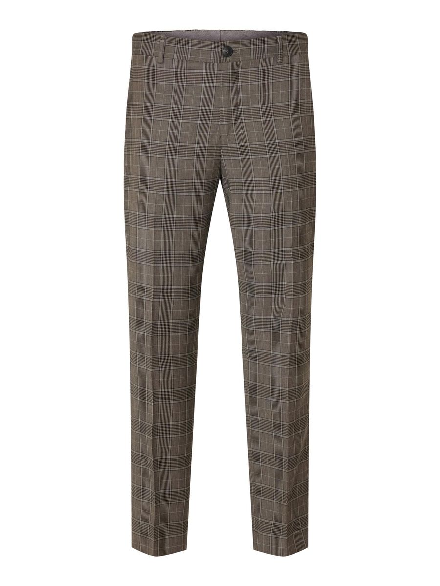 Selected CHECKED WOOL BLEND SUIT TROUSERS, Chinchilla, highres - 16090360_Chinchilla_1041124_001.jpg