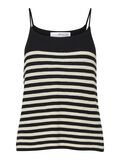 Selected STRIPED LINEN BLEND STRAP TOP, Black, highres - 16080345_Black_870647_001.jpg