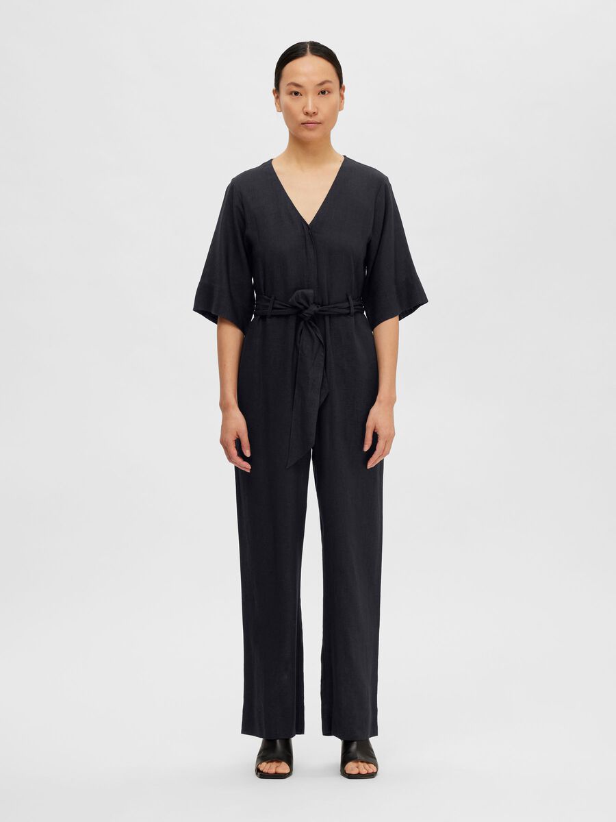 Selected BELTED JUMPSUIT, Black, highres - 16089065_Black_005.jpg