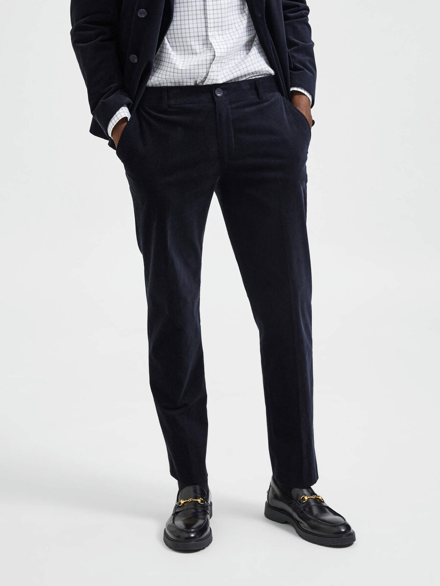Selected 175 SLIM FIT TEJIDO DE CORDUROY PANTALONES, Navy Blazer, highres - 16086877_NavyBlazer_003.jpg