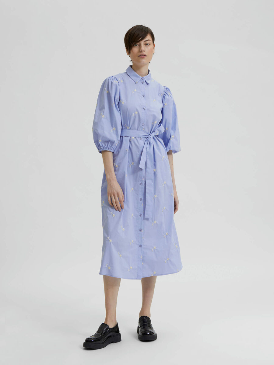 Selected FLORAL SHIRT DRESS, Blue Bell, highres - 16086898_BlueBell_974096_003.jpg