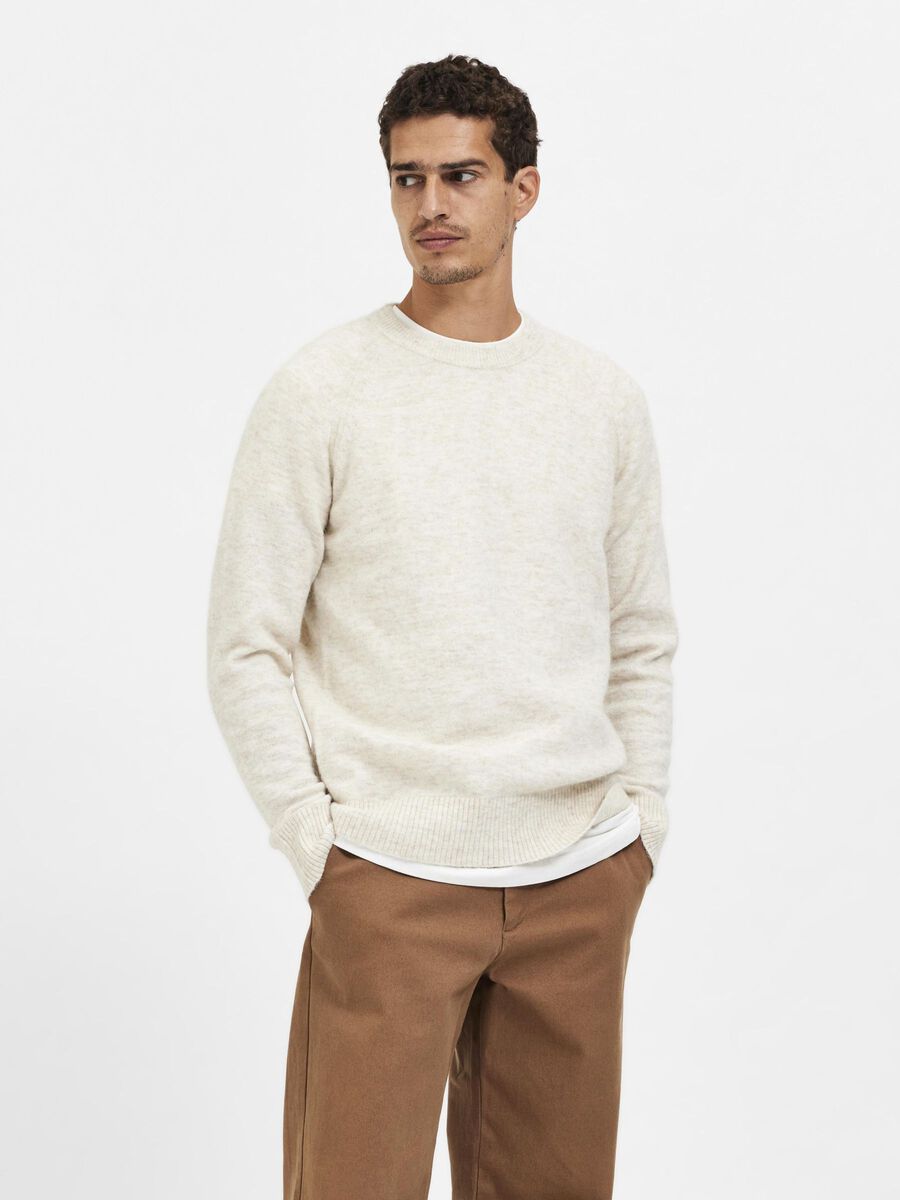 Selected ALPACA BLEND JUMPER, Oatmeal, highres - 16086699_Oatmeal_003.jpg