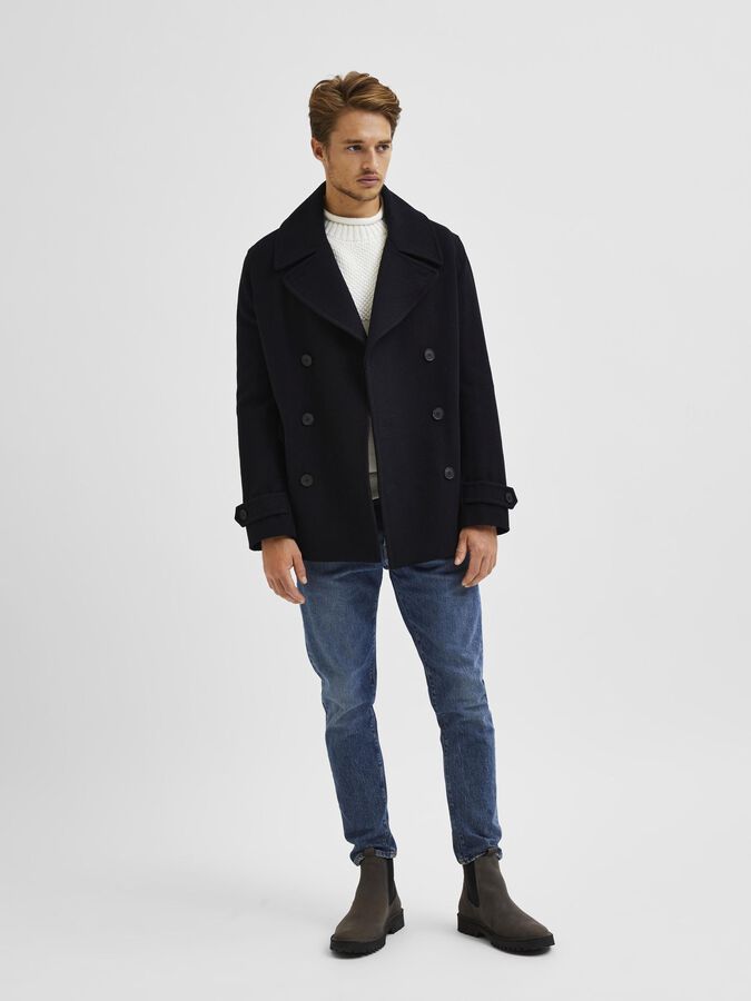 Double Ted Wool Coat Selected Double Ted Wool Coat Selected, Scotch And Soda Peacoat Mens Jeans