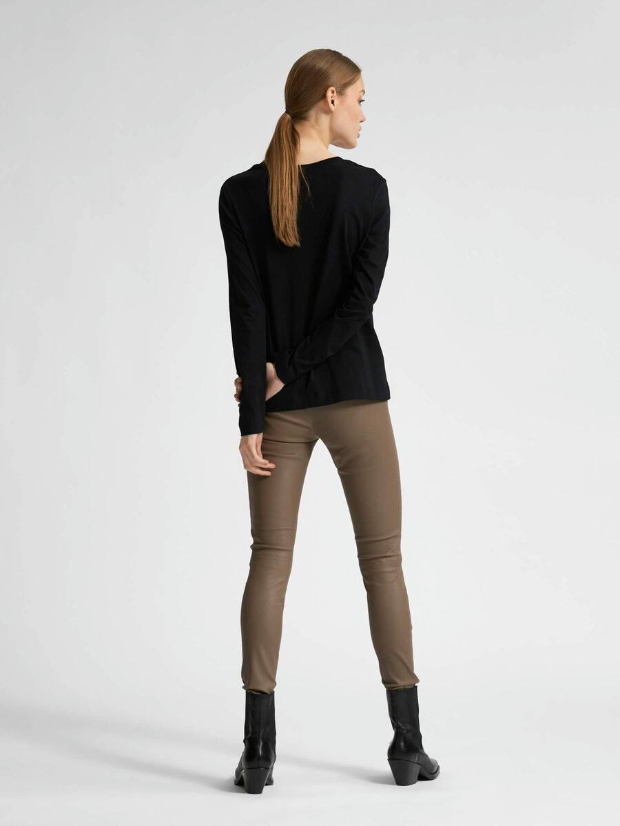 Selected LANGE MOUWEN T-SHIRT, Black, highres - 16065134_Black_004.jpg