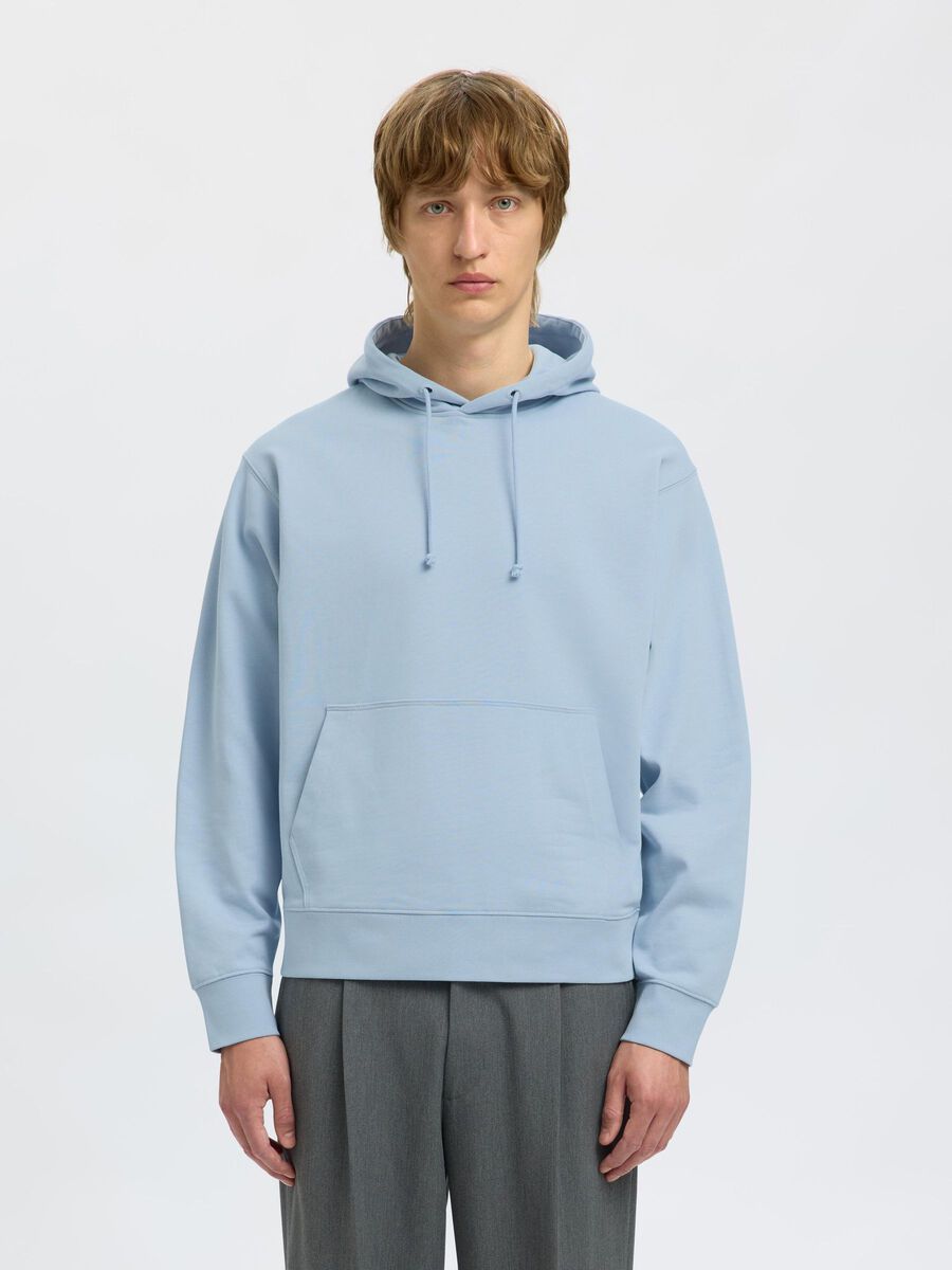 Selected 100% COTTON HOODIE, Cashmere Blue, highres - 16100000_CashmereBlue_003.jpg
