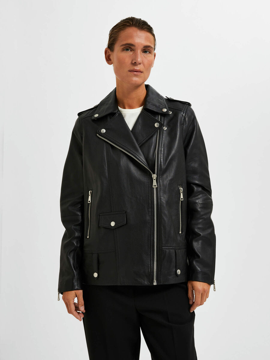 Selected NIETENVERZIERTE LEDERJACKE, Black, highres - 16063204_Black_003.jpg