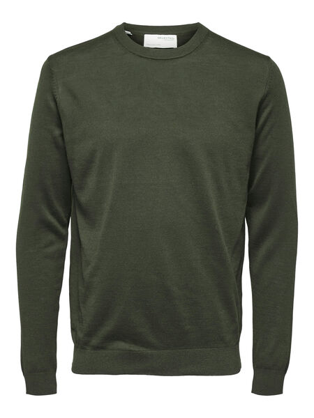 Selected MERINO WOOL COOLMAX® PULLOVER, Forest Night, highres - 16079772_ForestNight_001.jpg