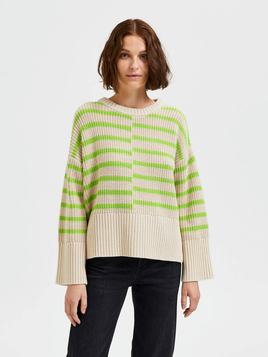 Selected STRIPED KNITTED PULLOVER, Sandshell, highres - 16084358_Sandshell_1008814_003.jpg
