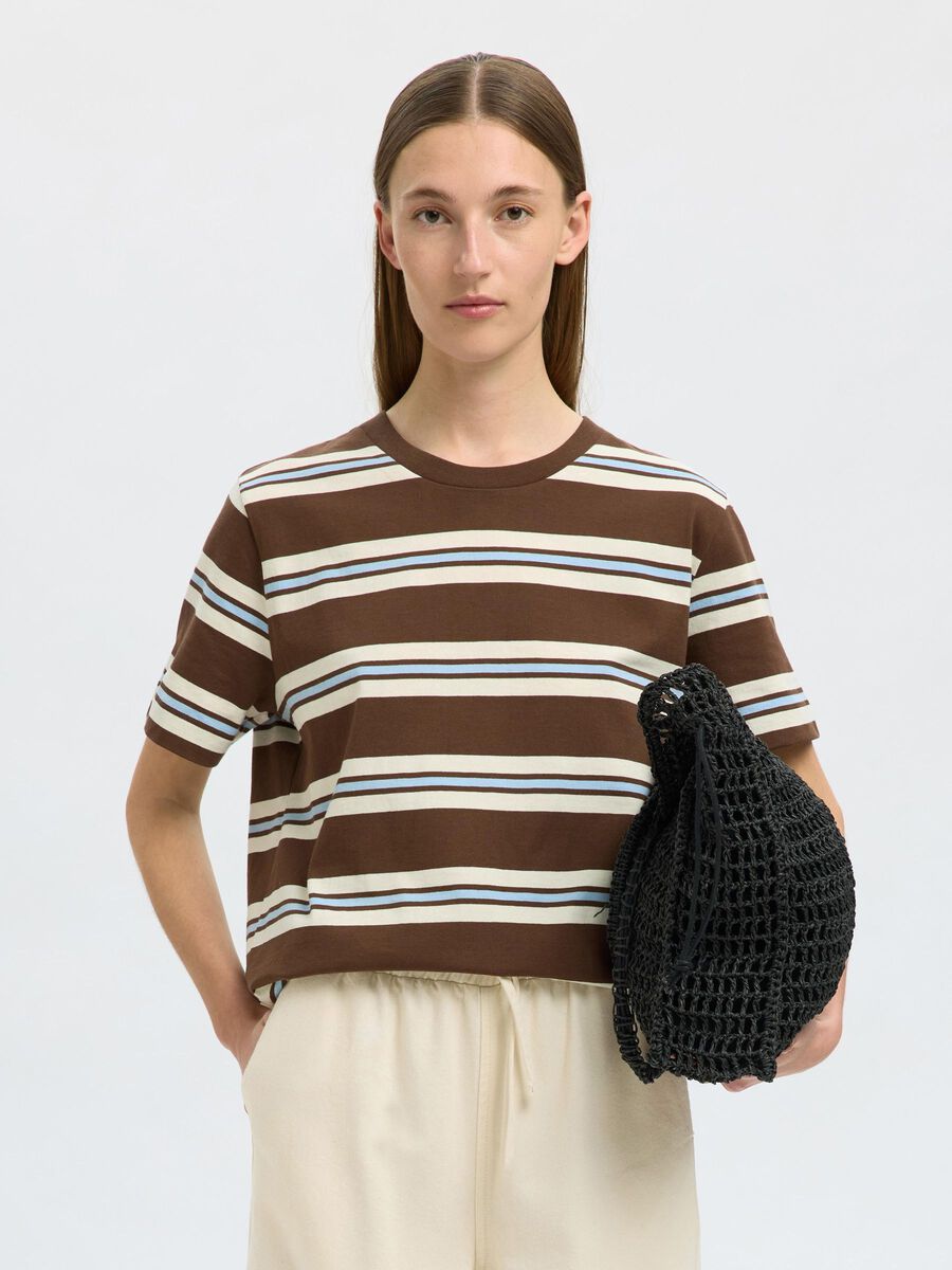 Selected BOXY FIT  SHORT-SLEEVED T-SHIRT, Chestnut, highres - 16099323_Chestnut_1247006_003.jpg