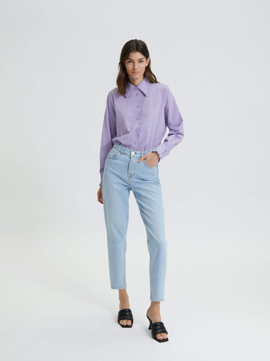 Selected PIQUE TEXTURED SHIRT, Violet Tulip, highres - 16085298_VioletTulip_005.jpg