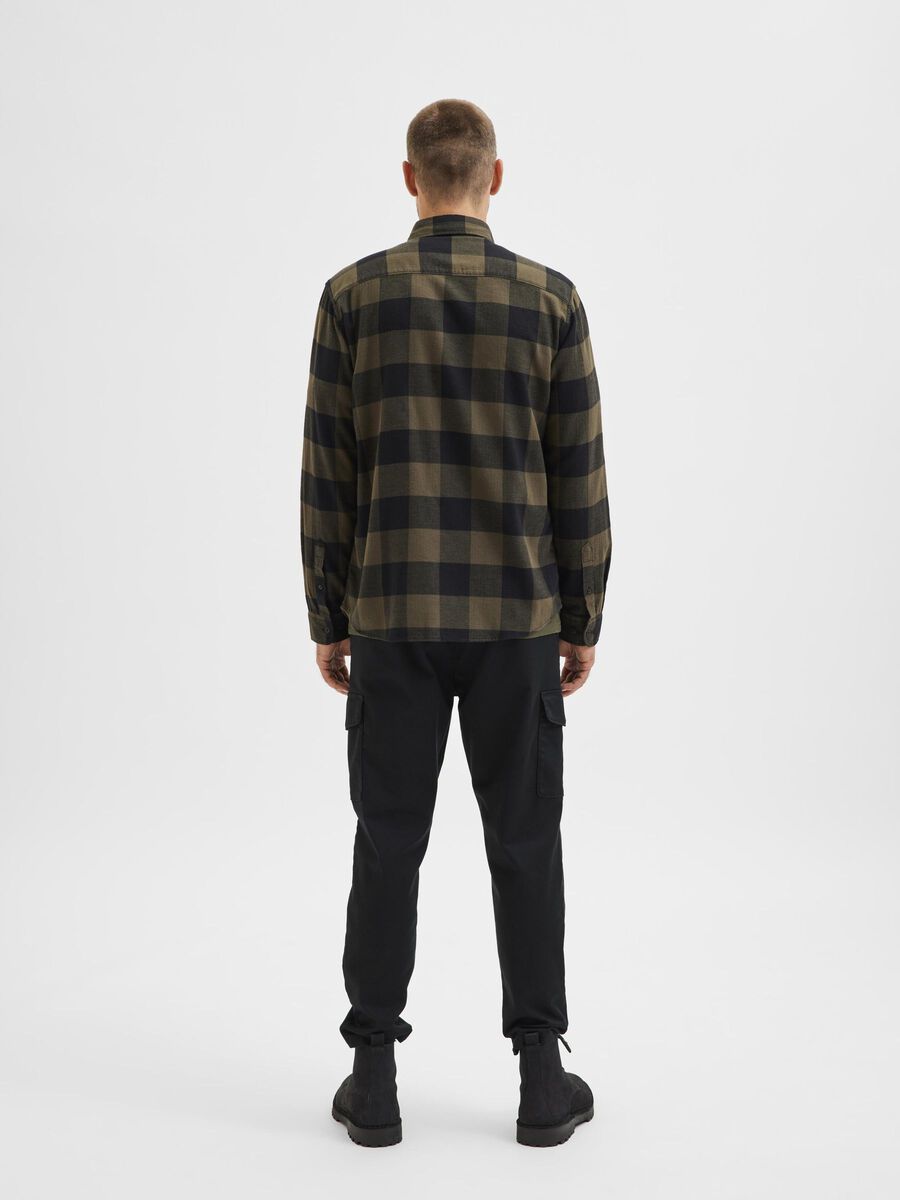 Selected CHECKED LONG SLEEVED SHIRT, Forest Night, highres - 16080836_ForestNight_876193_004.jpg