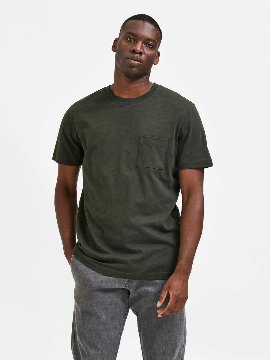 Selected CREW NECK T-SHIRT, Rosin, highres - 16086363_Rosin_003.jpg