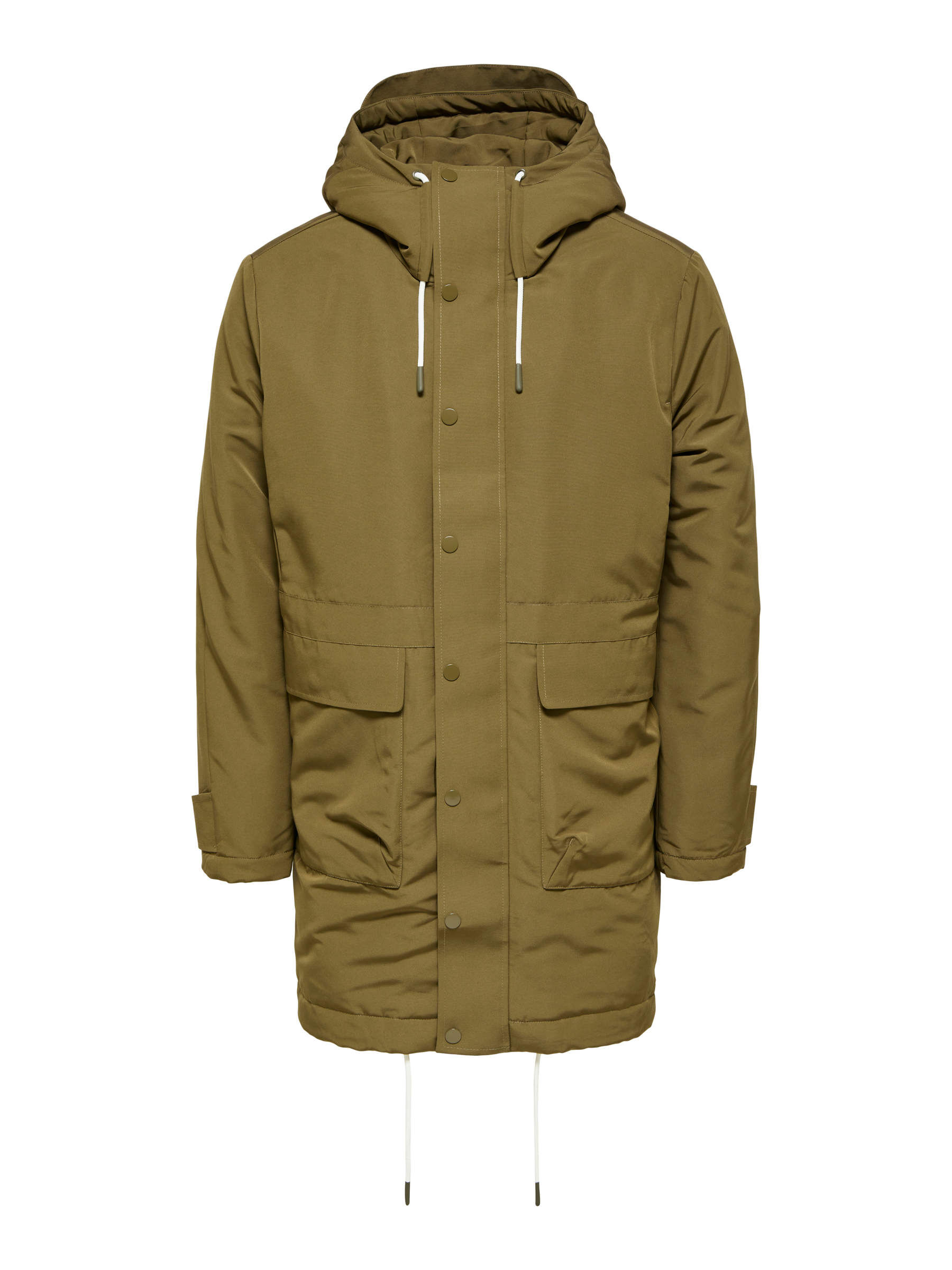 PADDED PARKA COAT | Green | SELECTED HOMME®