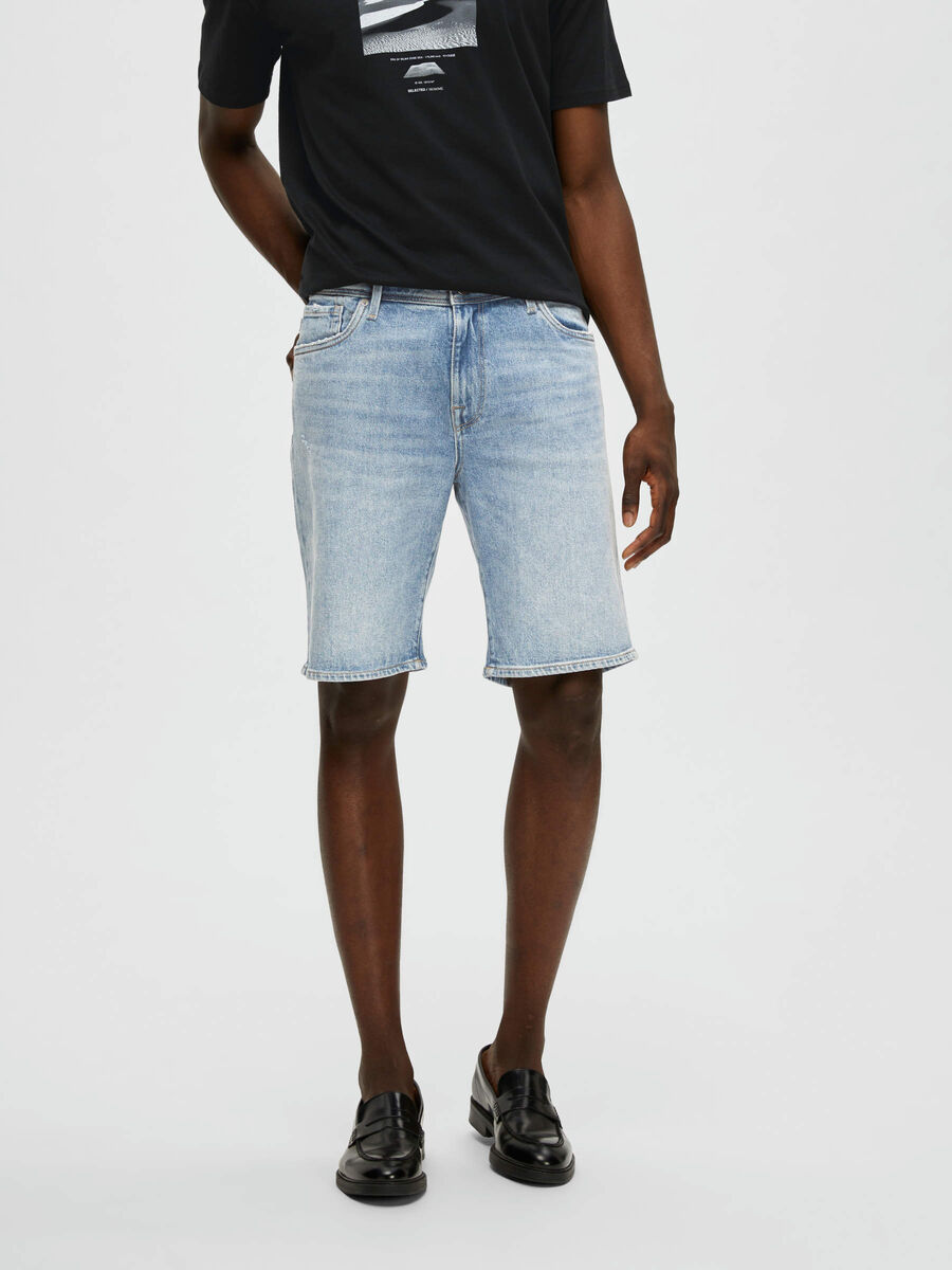 Selected LIGHT WASH DENIM SHORT, Blue Denim, highres - 16089265_BlueDenim_003.jpg