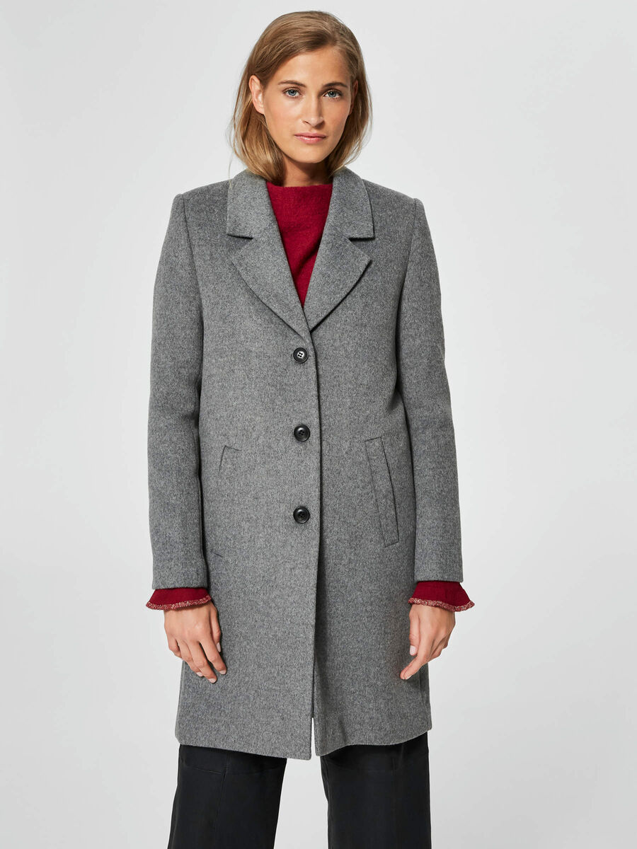 EINREIHIGER MANTEL | Grau | SELECTED FEMME®
