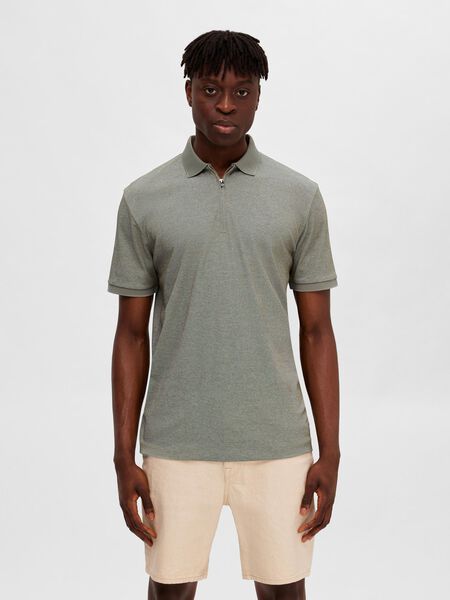 Selected ZIPPER POLO SHIRT, Burnt Olive, highres - 16079026_BurntOlive_1047507_003.jpg