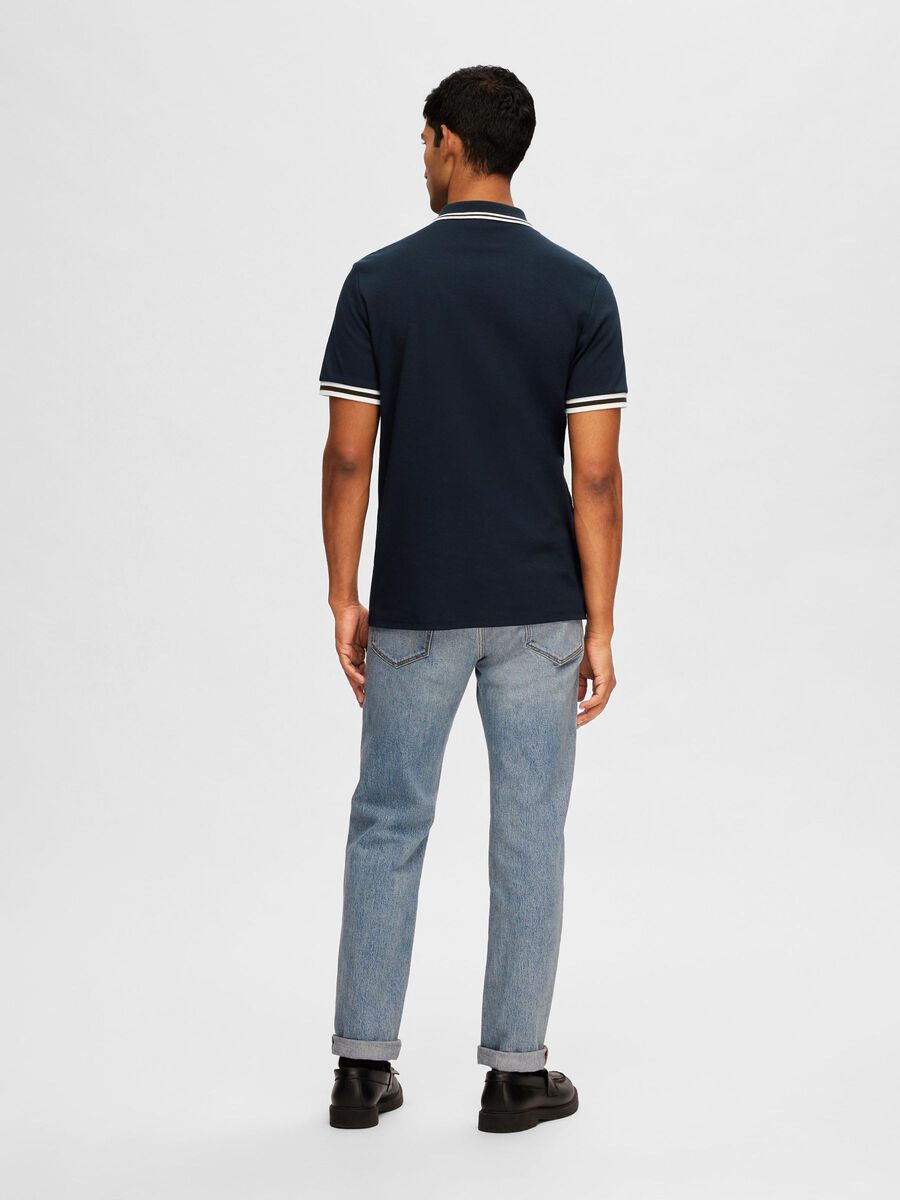 Selected ZIPPED POLO SHIRT, Sky Captain, highres - 16092572_SkyCaptain_004.jpg