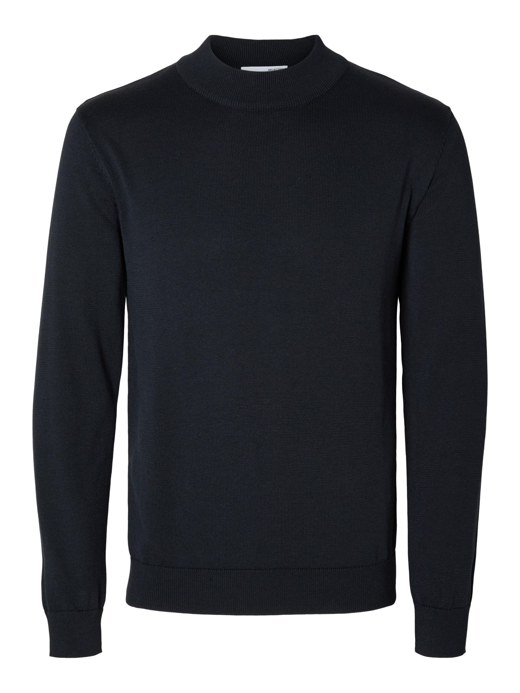 LONG SLEEVED KNITTED PULLOVER Black SELECTED HOMME
