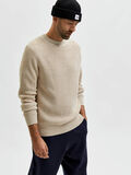 Selected CREW NECK KNITTED PULLOVER, Oatmeal, highres - 16082448_Oatmeal_901189_008.jpg