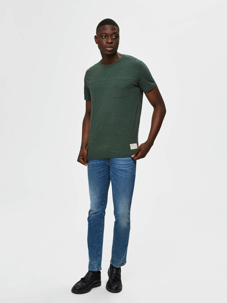 Selected REGULAR FIT CREW NECK - T-SKJORTE, Sycamore, highres - 16075129_Sycamore_005.jpg