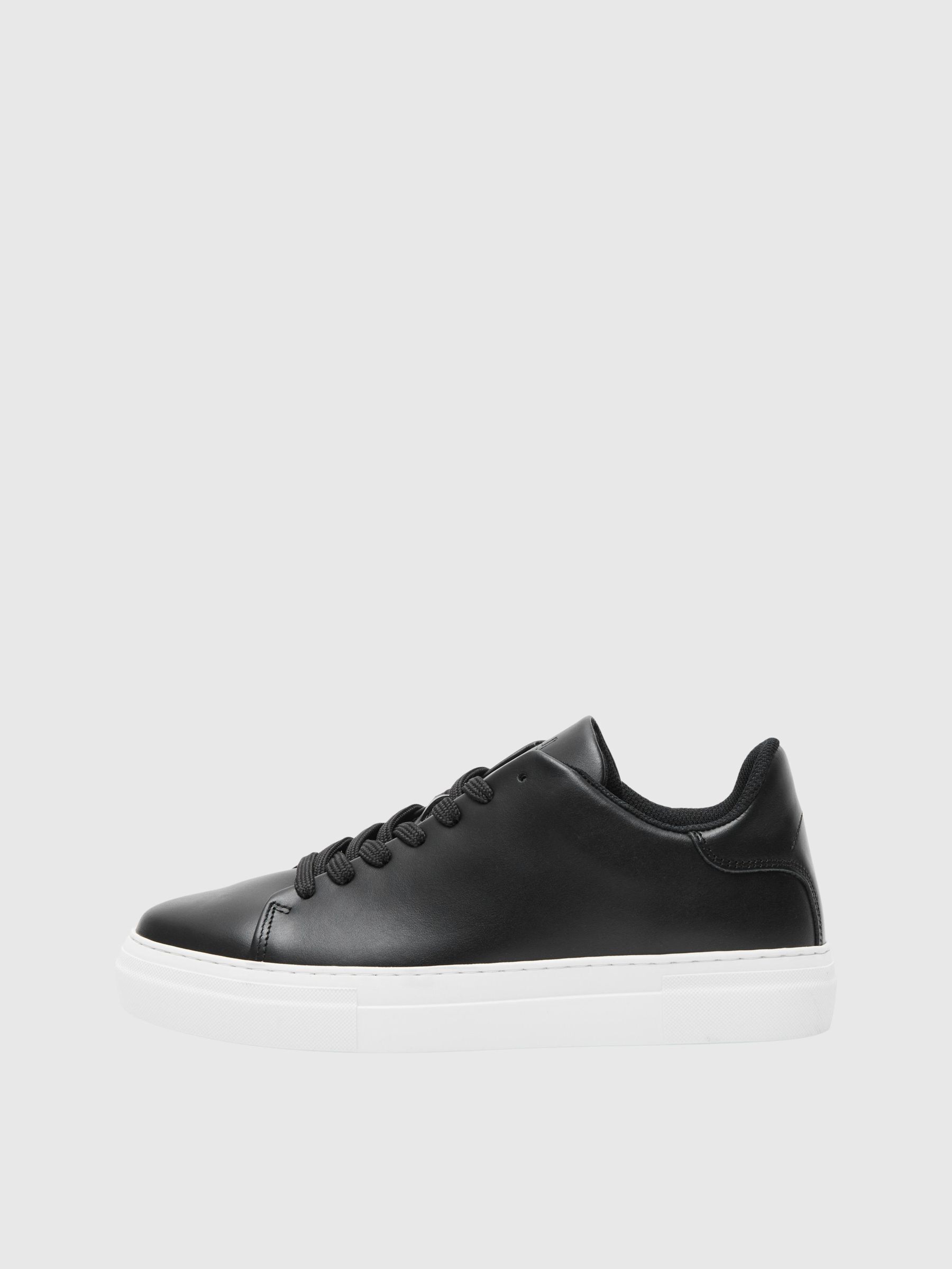 LEATHER TRAINERS Black SELECTED HOMME