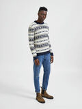 Selected TRADITIONAL KNITTED PULLOVER, Oatmeal, highres - 16086654_Oatmeal_967621_005.jpg