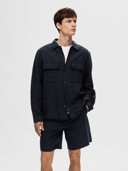 Selected LONG-SLEEVED LINEN BLEND OVERSHIRT, Sky Captain, highres - 16092244_SkyCaptain_1105376_003.jpg