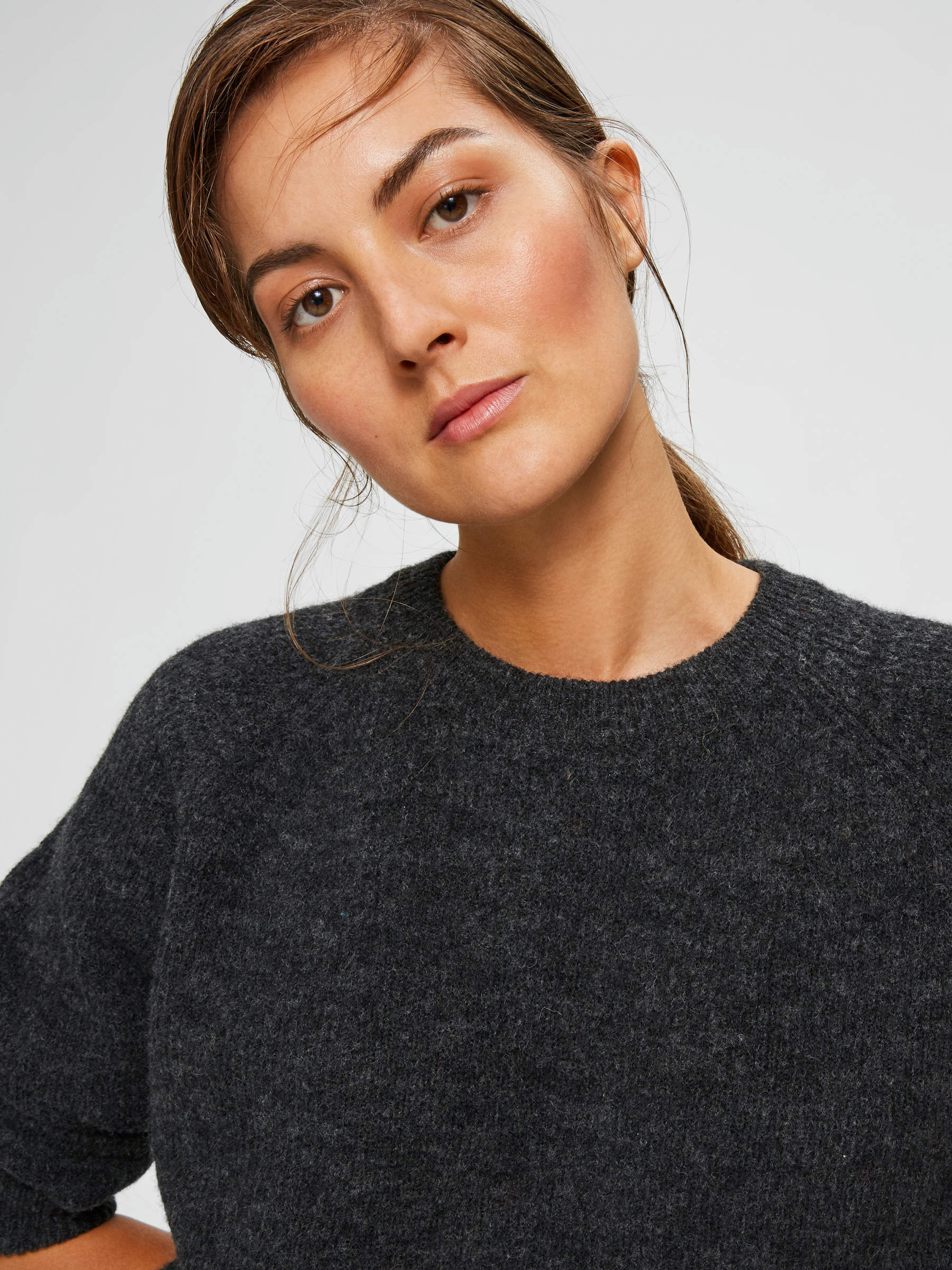 PETITE OVERSIZED JUMPER Black SELECTED FEMME